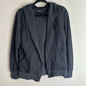 Rails Jacket Mens‎ Small Faded Black Merle Hooded Full Zip Casual Sweatshirt